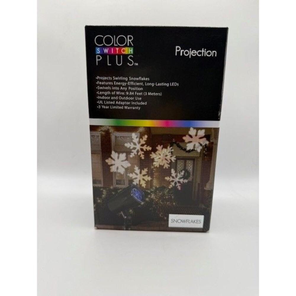 Color Switch Plus Snowflake Projection Light LED Outdoor Holiday Projector